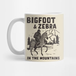 Bigfoot And Zebra In The Mountains Mug